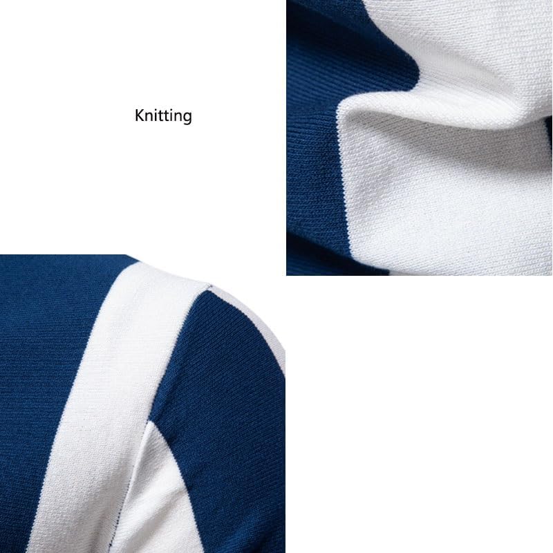 Collar Short Sleeved Woolen Sweater with Striped Top