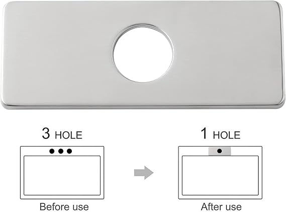 Bathroom Sink Drain and 6 Hole Cover Bundle, Brushed Nickel