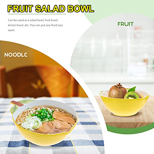Vosarea Ceramic Salad Bowl Fruit Bowl Simulation Lemon Mixing Bowl Serving Bowl Ice Cream Dessert Dish Food Container For Home Kitchen Decor Yellow #TOP7