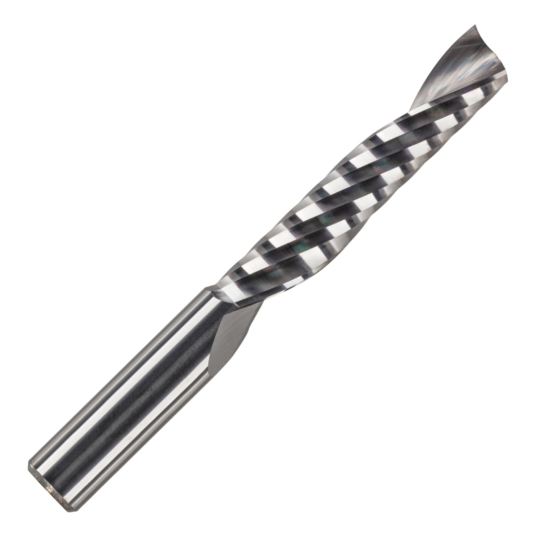 Rennie Tools - 12mm Cutting Diameter x 52mm Flute x 12mm Shank Single Flute (O Flute) Solid Carbide Up Cut Spiral Router Cutter Bit For ACM Aluminum Acrylic PVC MDF Plastic Endmill/End Mill โ image 1