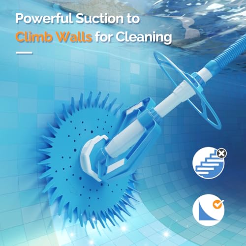VINGLI Pool Vacuum Cleaner Automatic Sweeper Swimming Pool Creepy Crawler Vacuum with 33FT Hoses (Light Blue&White) by VINGLI - Image 4