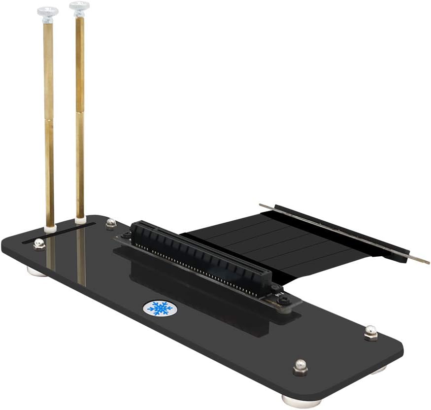 SUPERPLUS PCI- E 3.0 16X Graphics Card Vertical Kickstand/Base Magnetic Standoff DIY ATX case Computer Graphics Card Holder(Black with Extension Cord)