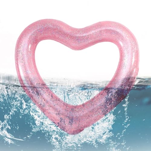 FVPKYUR Piscine gonflable coeur | Tube de chaises longues flottantes pour piscine en forme de cœur | Tube de natation d'été de flotteur de coeur d'amusement de l'eau pour l'enterrement de vie de jeune