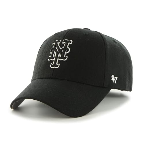 [47brand] (フォーティセブンブランド) キャップ CAP cap ツイル ニューヨーク メッツ NY 秋冬 春夏 フリーサイズ (約55-61cm) ブラック