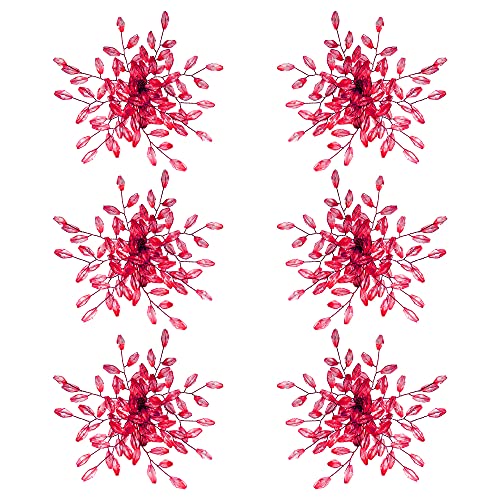 Itos365 Christmas Napkin Rings Set Of 6 For Dining Table Decoration Parties Everyday Metal Napkin Holder Leaf Red (Pack Of 6) #TOP1