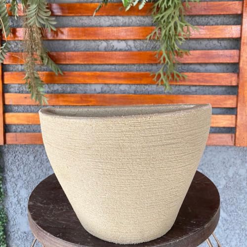 VASO POLIETILENO DE PAREDE DECORATIVO P/PLANTAS/JARDINS/ESCRITÓRIOS LUXO (BEGE)
