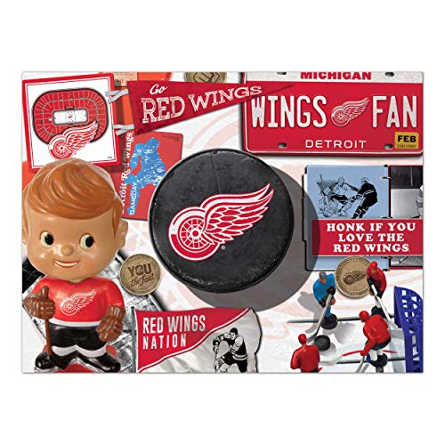 Image of YouTheFan NHL Detroit Red Wings Retro Series Puzzle - 500 Pieces | 500 Pieces, 18 inch X 24 inch Size, Filled With Fun Team Memorabilia, Fun Fan Gift, Original Design, Officially Licensed