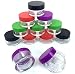 Beauticom Clear Jars with Colored Lids/20 ML (Pack of 12 Pieces)