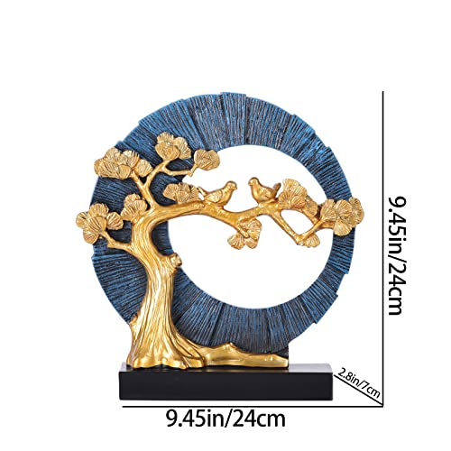 Dovdov Bird Sculpture Ornament Golden Home Decoration Sculpture Bird Resin Sculpture Home Decoration Blue Gold Living Room Decoration Porch Sculpture #TOP1