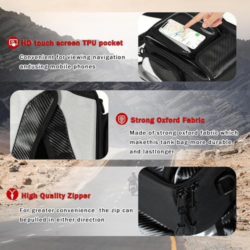 Motorcycle Tank Bag for Suzuki 750F GSX750F, Magnetic & Strap Mount Tank Bag for Motorcycles, Motorcycle Touring Navigation Luggage Bag Tank Bags, B Magnetic