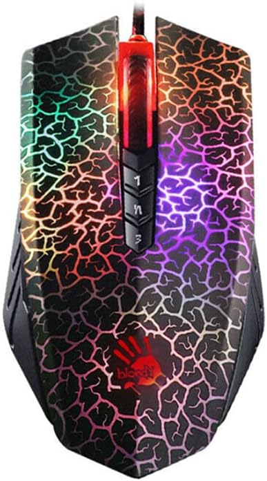 Topwv Gaming Mouse for Bloody A70 4000DPI USB Optical,Colorful Glare Wired Mice,8 Programming Keys,Optical Engine Sensor