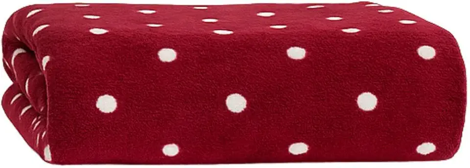 Manta Cobertor Em Microfibra Dyuri Mix 180x200cm Toque Aveludado Estampada Em Bolinhas Poa 1 Peça | ADMIRARE (VINHO)