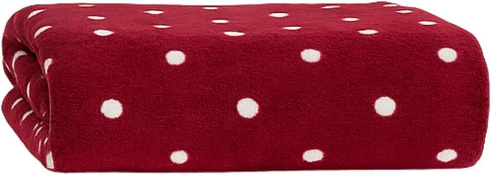 Manta Cobertor Em Microfibra Dyuri Mix 180x200cm Toque Aveludado Estampada Em Bolinhas Poa 1 Peça | ADMIRARE (VINHO)