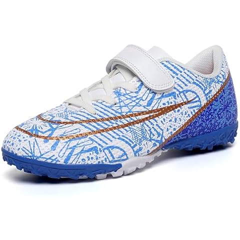 Biayvisas Soccer Cleats for Kids Turf Soccer Shoes Indoor Boys Girls AG FG TF Football Trainning Athletic Sneakers Outdoor (White TF_38) Cover