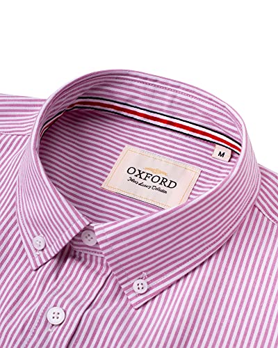Image of Alimens & Gentle Mens Solid Oxford Shirt Long Sleeve Dress Shirt Work Casual Button Down Shirts with Pocket