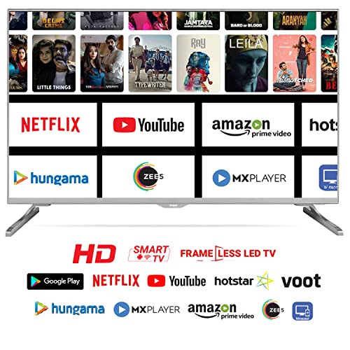 Image of imee 108cm (43 inch) Elite Series Smart Android Frameless HD LED TV with SRS Surround Sound - BEE 5 Star Rated Energy Efficient (Silver Colour)