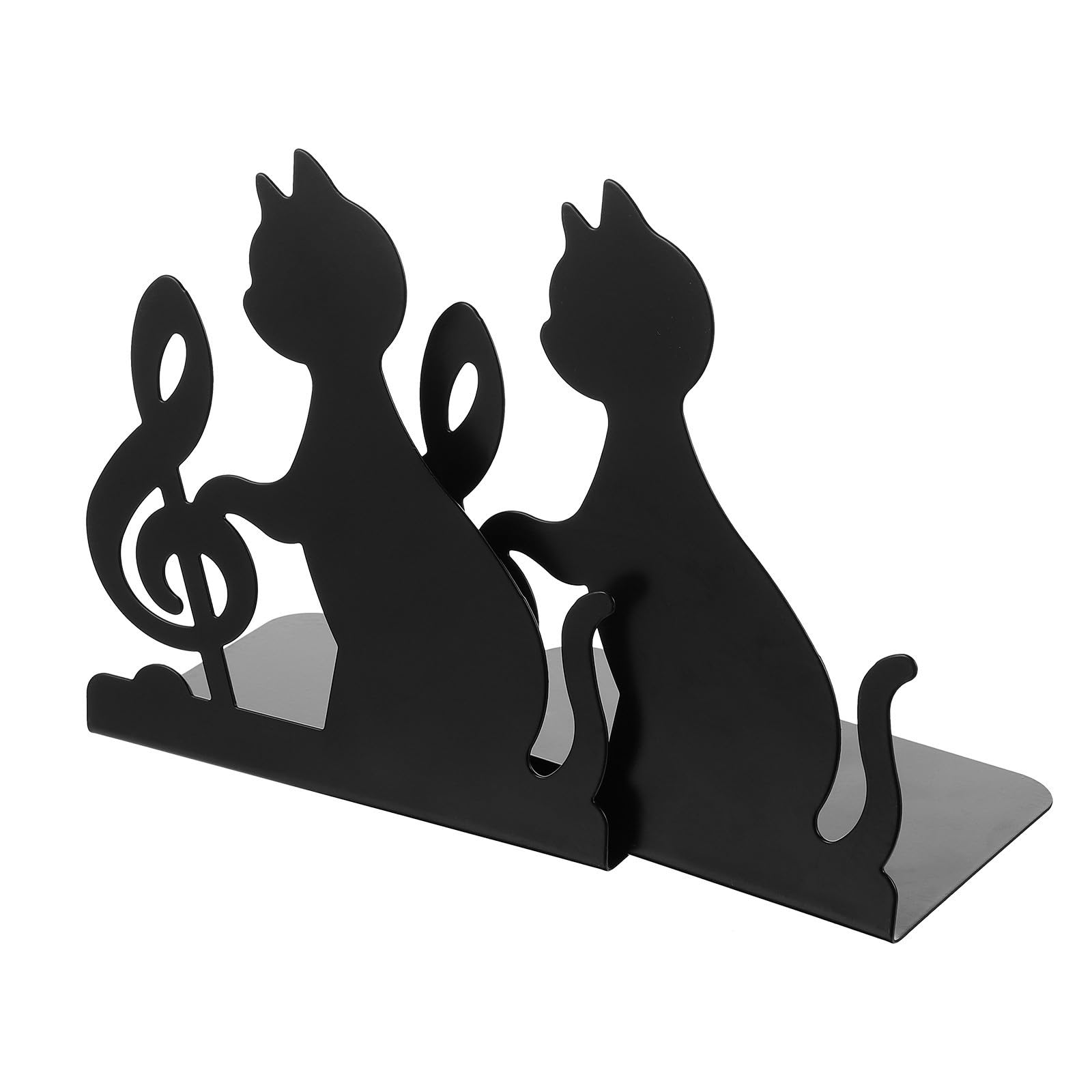 Sujetalibros de metal creativos en forma de felino oscuro un par decorativo para libros
