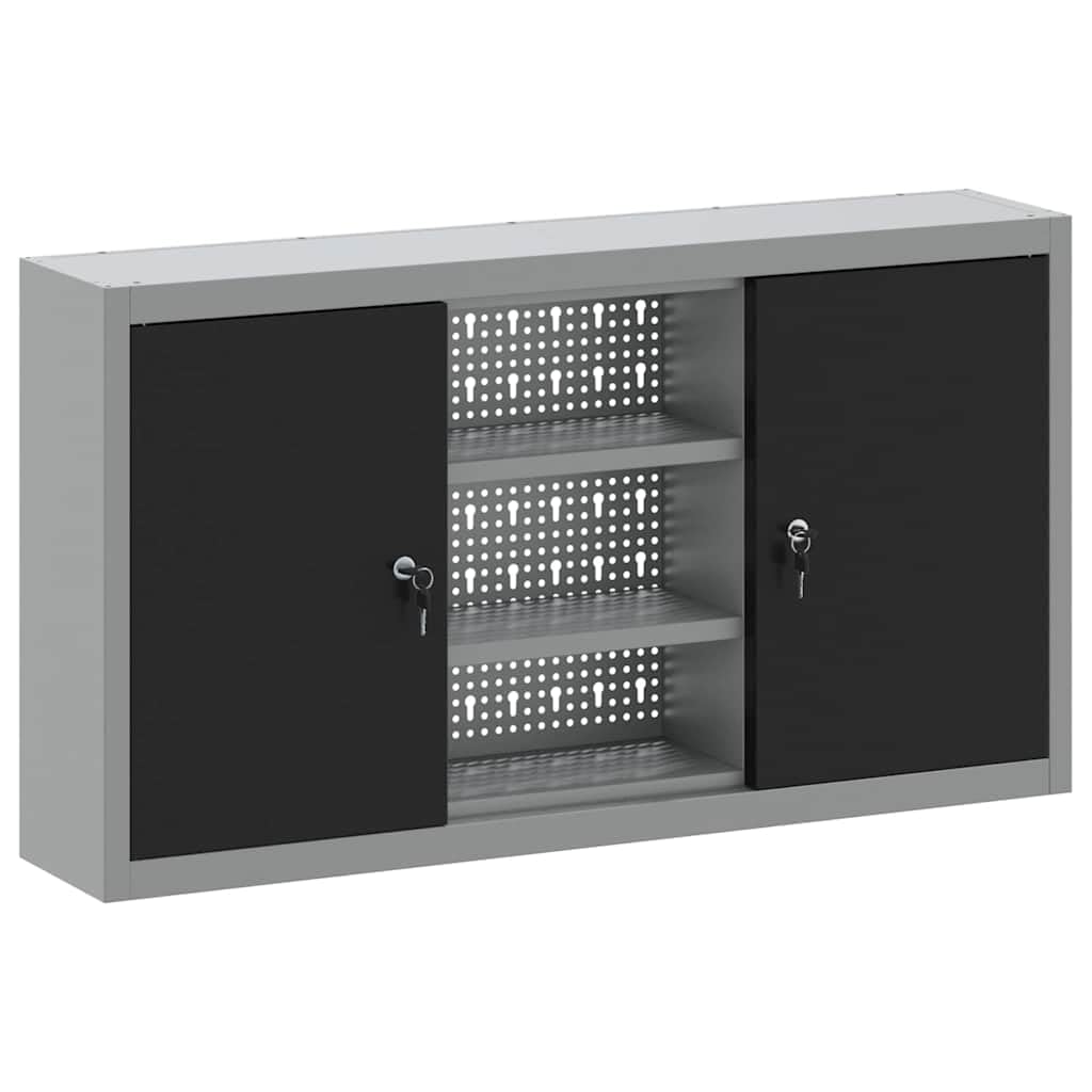 Genérico Armario de Herramientas Negro y Gris 50 x 20 x 55 cm,Bricolaje,Accesorios de Bricolaje,Organización y Almacenamiento de Herramientas,Armarios para herramientas-4103473