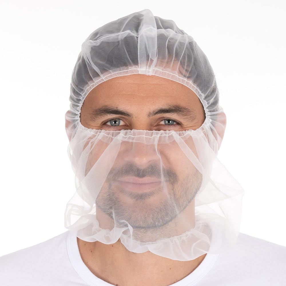 FRANZ MENSCH 1250 Stück Hygostar Astrohauben Micromesh | Nylon, weiß, Einheitsgröße, Karton, Astrohaube, Kopfhaube, Haarnetz