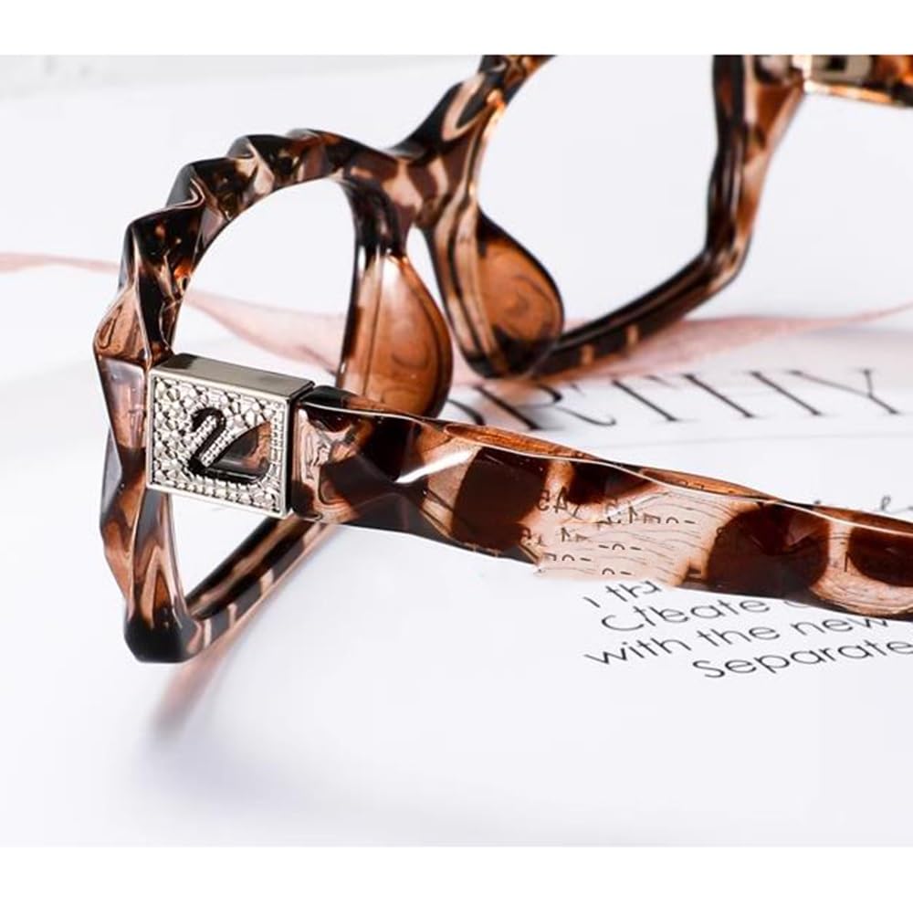 COKYIS Mode Frauen Computerbrille Schildpatt Lesebrille Rechteckig Presbyopie Lesehilfe Mit Federscharniere Vollbild Lesebrillen Anti-Ermüdung (Color : Tortoiseshell, Size : +2.0)