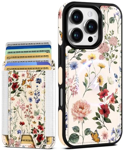 Shorogyt for iPhone 16 Pro Max Wallet Case for Women, Floral