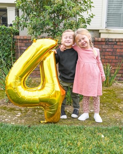 Image of Gold Number 14 Balloon 40 inch, 14 Number Balloons, 14th Gold Birthday Decorations, 14 Year Old Golden Party Supplies