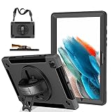 Samsung Galaxy Tab A8 10.5 Case 2022: Heavy Duty Rugged Shockproof TPU Protective Cover w/Stand+ Pen