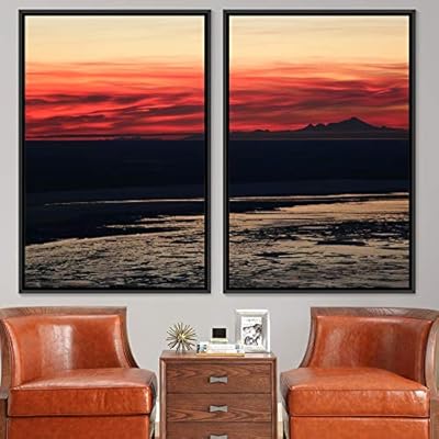 signwin 2 Piece Framed Canvas Wall Art Sunset...
