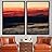 signwin 2 Piece Framed Canvas Wall Art Sunset in The Lake Canvas Prints Home Artwork Decoration for Living Room,Bedroom - 16"x24"x2 Panels