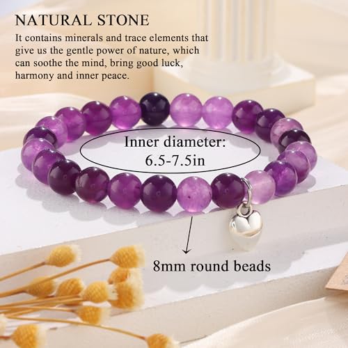CASDAN 8Pcs Beaded Bracelets for Women Natural Stone Heart Bracelet Sometimes You Forget You're Awesome Inspirational Jewelrycard Gifts for Her Friend Sister Mom on Mother's Day/Birthday/Graduation/Easter/Christmas3