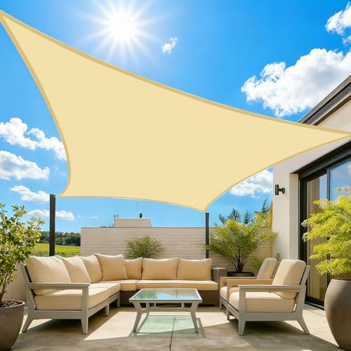 Artpuch Rectangle 17'X24' Sun Shade Sail,Commercial Grade 185GSM HDPE Awning Permeable UV-Resistant Shade Cloth Patio Cover for Outdoor Backyard Roof, Beige(Custom