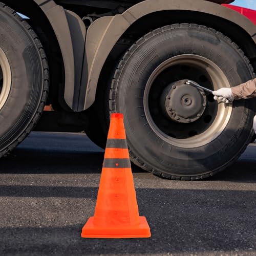 Cônes de signalisation pliables UKCOCO lot de 2 avec réflecteurs pour la sécurité