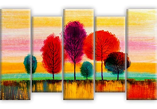 SAF Set of 5 Beautiful Scenery UV Textured Nature Home Decorative Gift Item Self Adeshive Large Panel Painting 18 Inch X 30 Inch SANFPNL30882