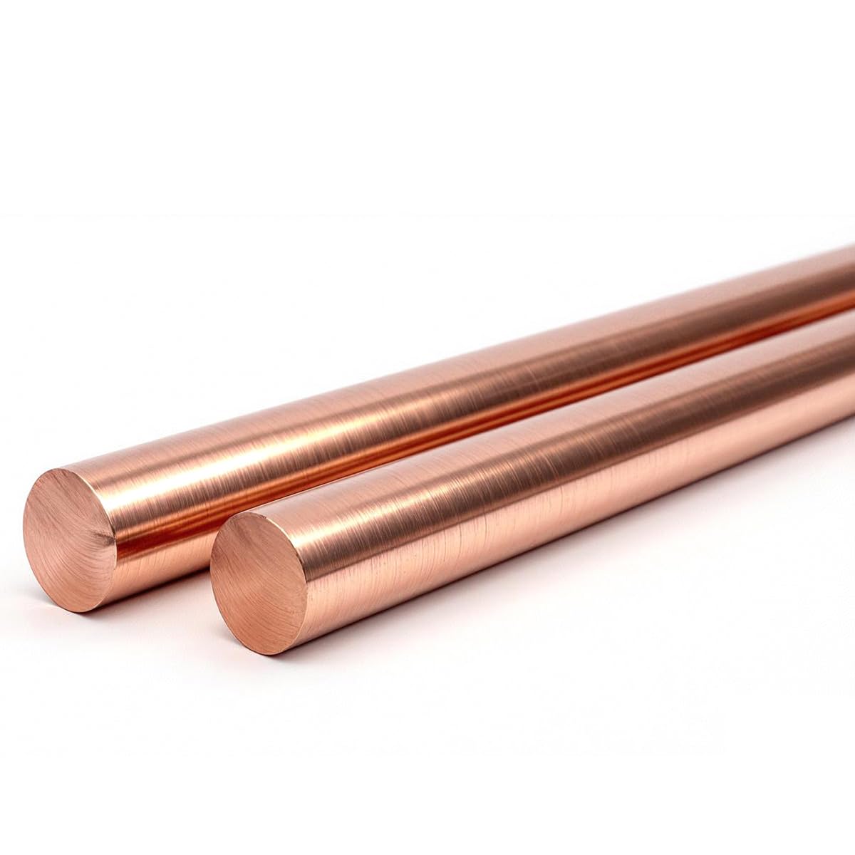 2 Pcs Solid C110 Copper Round Rod 8mm x 400mm, 99.9% Pure Copper Bar for Lathe Stock, Model Building, Electrical Conductivity