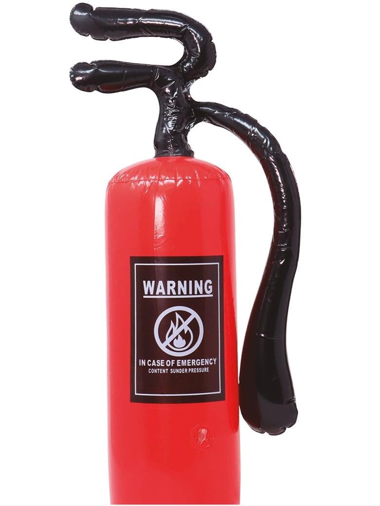 FIESTAS GUIRCA | Inflatable Extinguisher (19.7 in) - Fun Accessory for Firefighter Parties and Celebrations - Ideal for Carnival, Halloween and Themed Events - Suitable for All Users - Red
