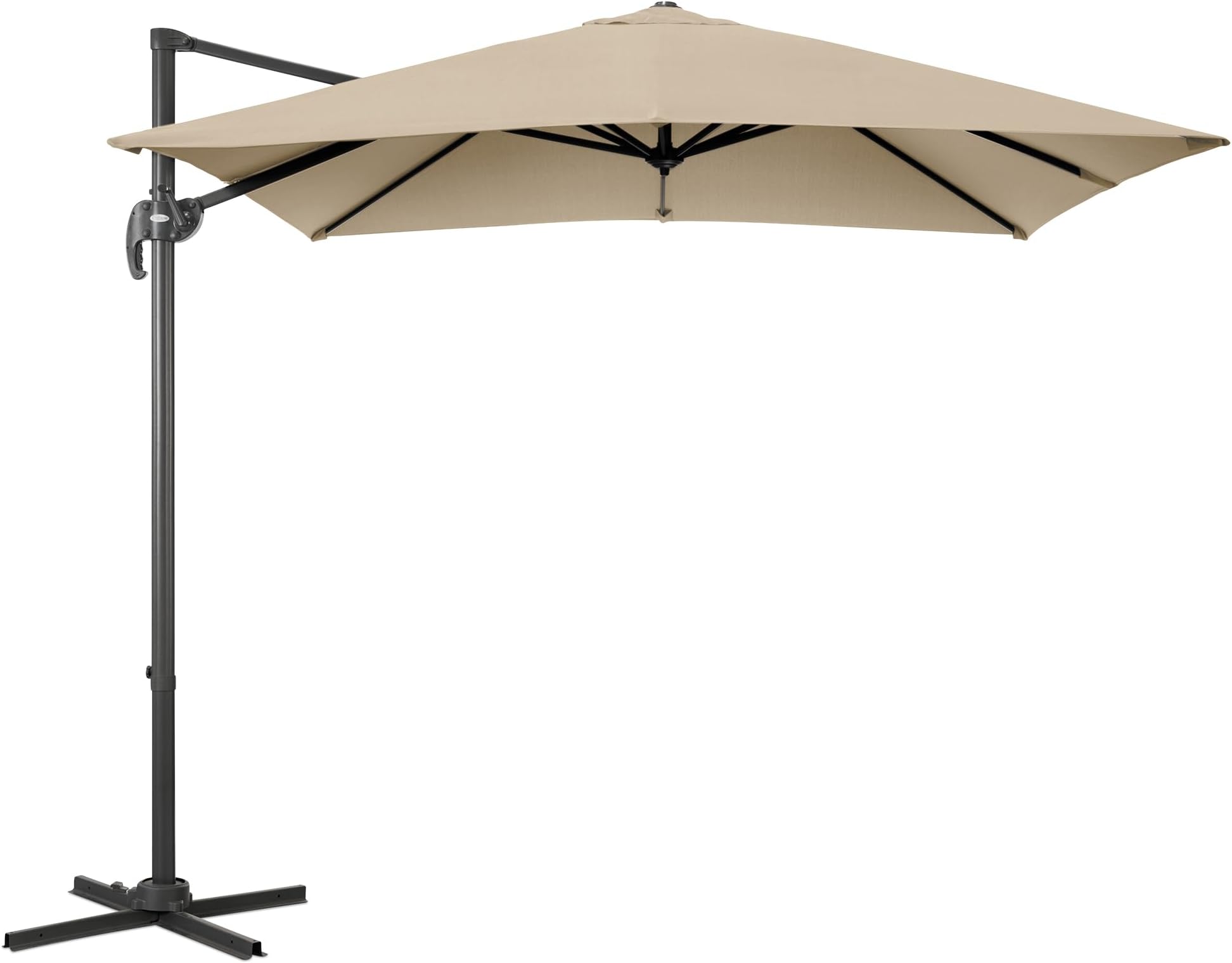 CHRISTOW 2.5m Square Cantilever Parasol, Hanging Banana Umbrella, Outdoor Patio Garden, UV-Resistant, Tilt & Rotate
