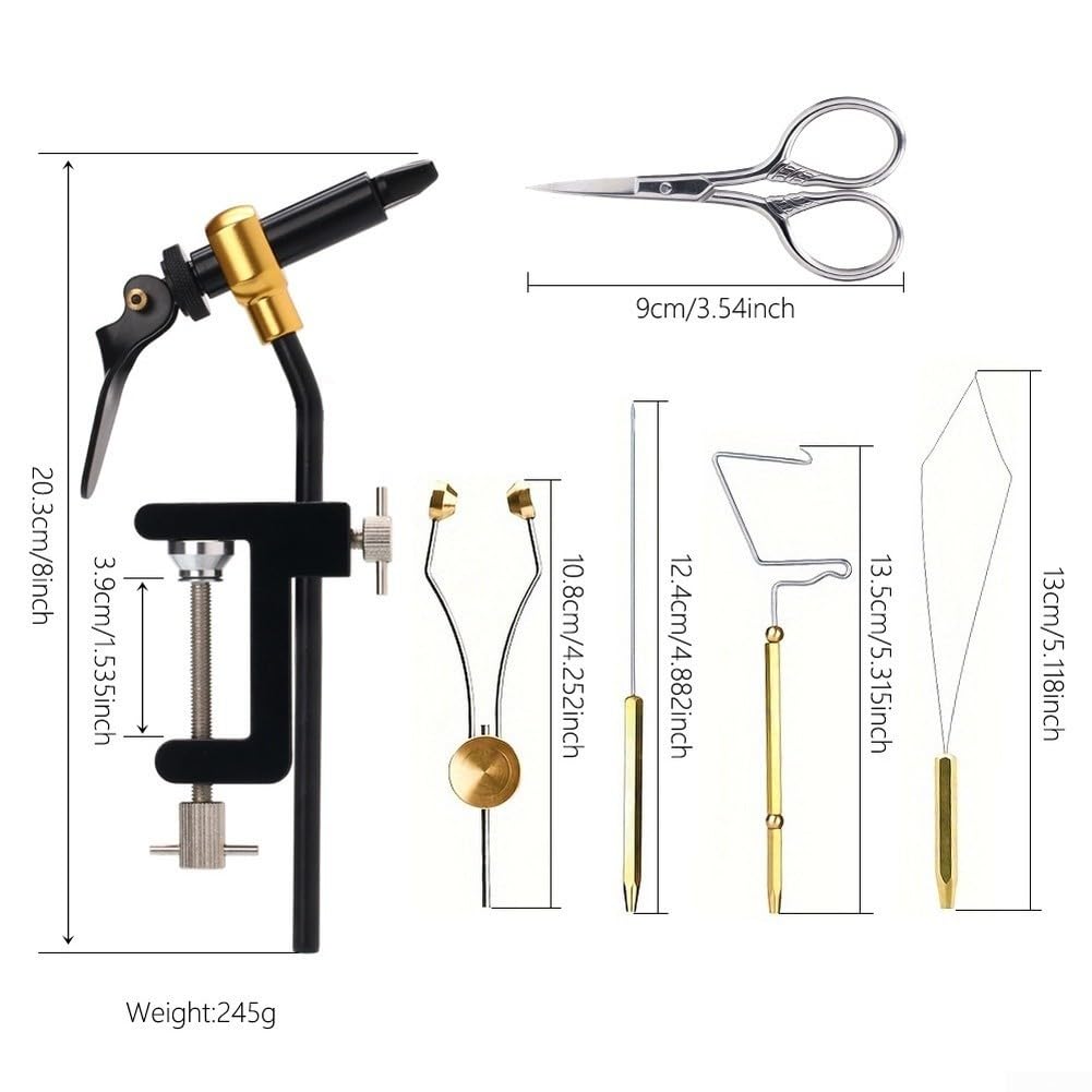 Fliegenbinden-Set, 20-teiliges Fliegenfisch-Werkzeug-Set mit hochfesten Metallhaken, Perlen und Faden, Köderherstellungszubehör für Angler, mehrfarbig