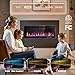 LEMBERI 50 inch Electric Fireplace Recessed and Wall Mounted,750/1500W Heater and Linear Fireplace with Touch Screen Control Panel, Timer,Remote Control,Adjustable Flame Color and Speed