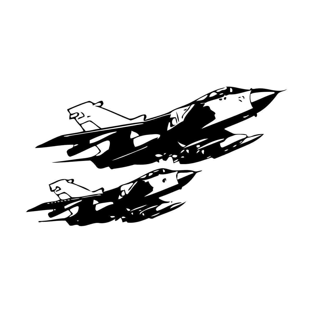 Two Fighter Planes Wall Stickers Paster Paper 48x88.4cm Do not Damage the wall Surface Large Black