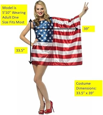 Rasta Imposta Women's Flag Usa Dress Costume, Red, White, Blue, Womens US Size 4-10