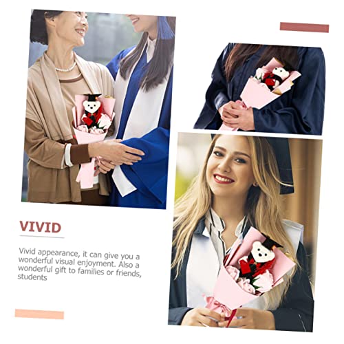 Aboofan 3Pcs Graduation Bouquet Ladies Gifts Mini Decor Plush Keychain Animal Plush Bear Graduation Flower Bouquet Stuffed Animal Bear Graduation Gift Bouquet Graduation Flower Bear Miss #TOP6