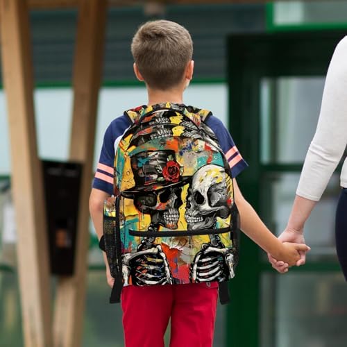 Sac à dos couple de squelettes d'art résistant pour éviter le mal de dos - 6