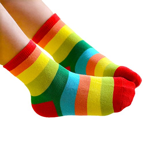 Little Kids Boys Girls Rainbow Multi-colors Crew Socks3