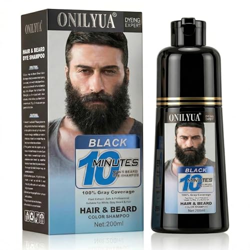 3-in-1 Black Beard & Hair Dye Shampoo