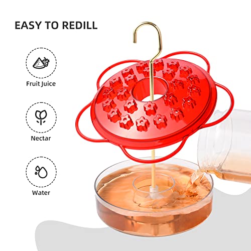 Oubaiyi 2Pack Hanging Hummingbird Feeders For Outside ,Leak-Proof,Easy To Clean And Fill,Outdoor Hummingbird Feeders,Wild Birds Nectar Feeder, 1Red+1Purple+1Brush+1Cleaning Cloth, 10*7*7Inches #TOP2