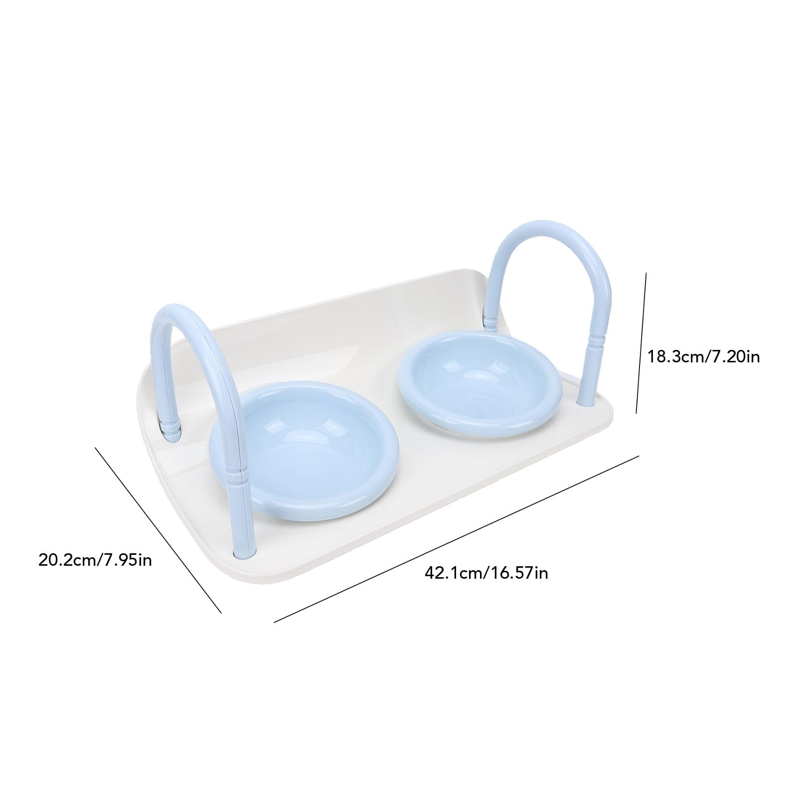 Set Ciotole per Gatti Rialzate in Ceramica, Ciotola Rialzata per Cibo e Acqua con Base Antiscivolo, Ciotole Doppie Adatte per Gatti e Cani di Piccola Taglia