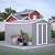 Ball & Cast 8x12 FT Storage Shed with Lockable Doors,All Weather Outdoor Metal Tool House W/Floor Frame and 2 Vents,for Backyard,Patio,Lawn,Garden,Grey