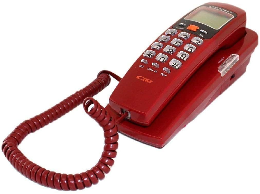 Multipurpose Desktop Phone Wall Mounted Landline Caller ID Telephone Corded Phone for Home Office Hotel (RED, KX-T555)-image-15