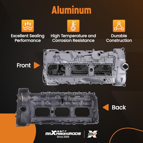 Image of Aluminum Engine Valve Cover for BMW N55B30 3.0L Engine for BMW X3 X5 X6 335i 535i xDrive 535i GTxDrive 2011-2014, for BMW 740i 2013-2014 Replacement 11127570292