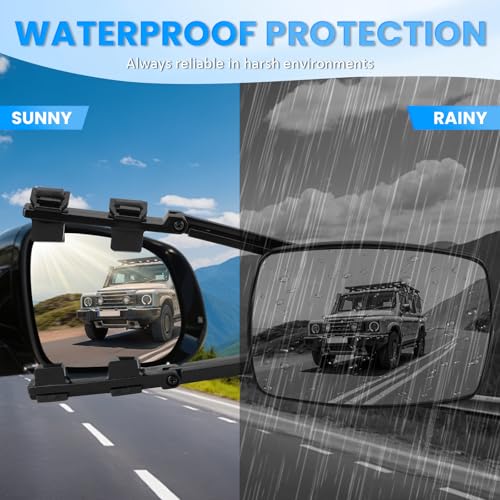 D-Lumina Wohnwagen Spiegel Auto, Caravanspiegel,Außenspiegel Wohnwagen, Verstellbare Außenspiegel für Wohnmobile, 360-Grad-Drehung für Alle Gängigen Fahrzeugtypen (2 Stück)
